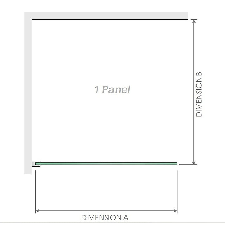 90x70cm Corner Frameless Shower Screen with Black Brackets and SS Hinges, Square Knob Handle