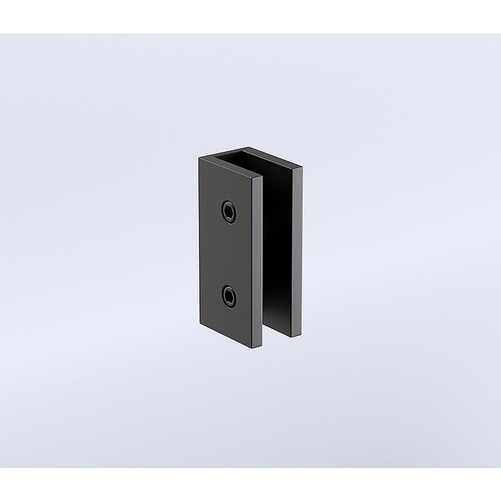 90x70cm Corner Frameless Shower Screen with Black Brackets and SS Hinges, Square Knob Handle