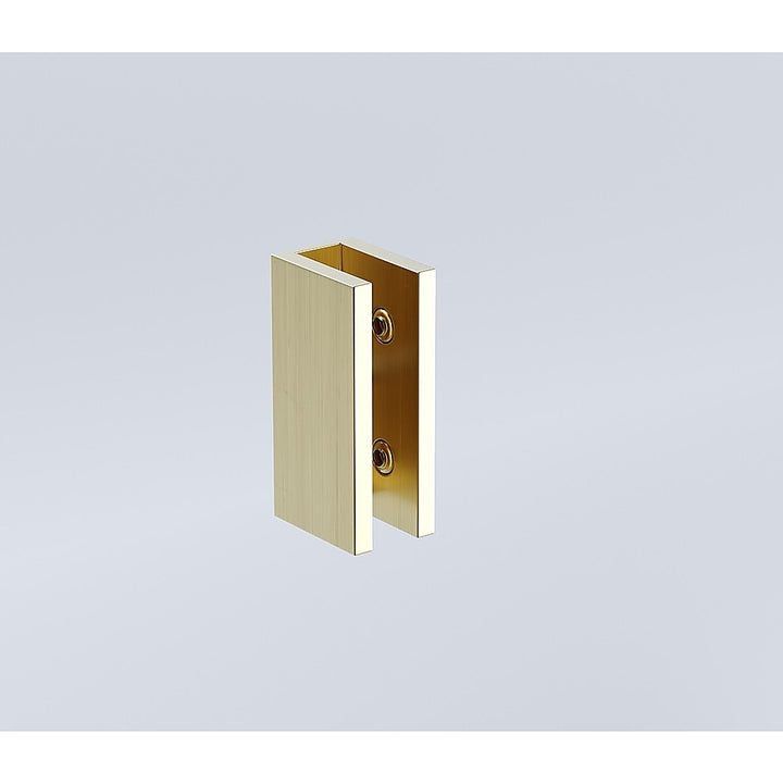 100x90cm Corner Frameless Shower Screen with Gold Brackets and SS Hinges, Square Knob Handle