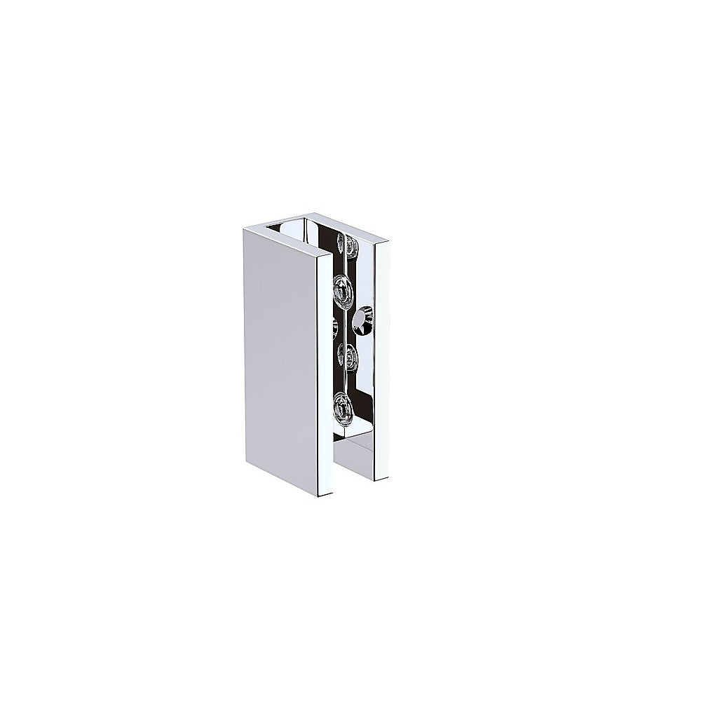 110x70cm Corner Frameless Shower Screen with Chrome Brackets and SS Hinges, Square Knob Handle