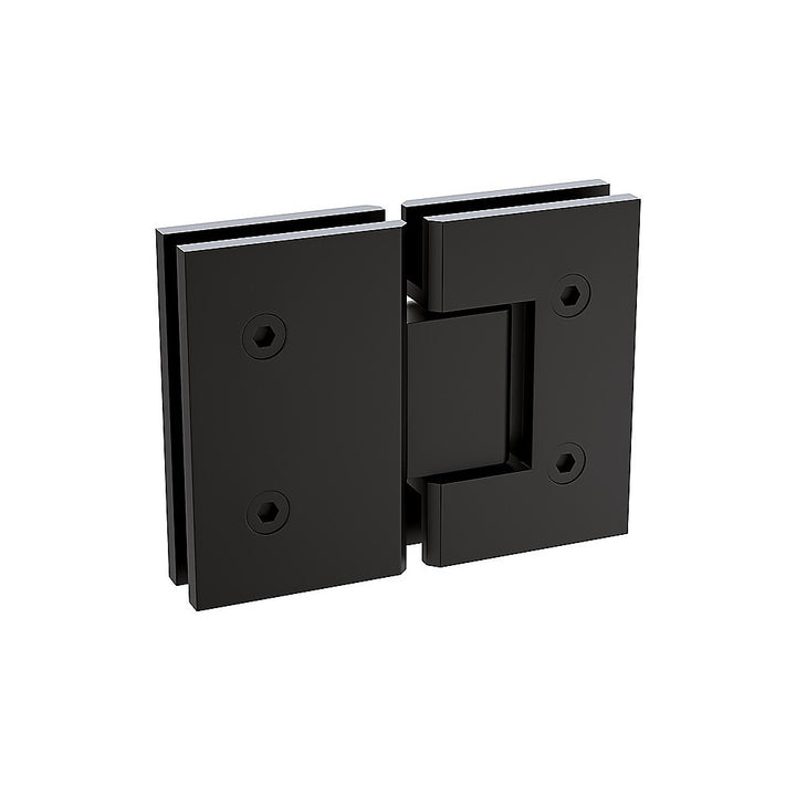 110x80cm Corner Frameless Shower Screen with Black Brackets and SS Hinges, Square Knob Handle