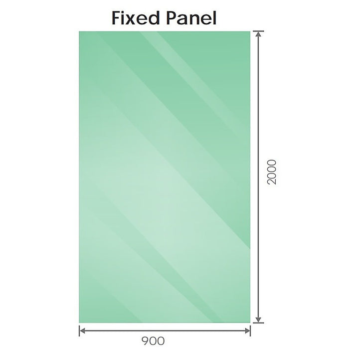 110x90cm Corner Frameless Shower Screen with Chrome Brackets and SS Hinges, Square Knob Handle