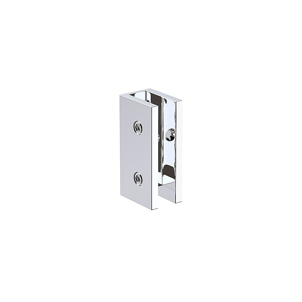 110x90cm Corner Frameless Shower Screen with Chrome Brackets and SS Hinges, Square Knob Handle