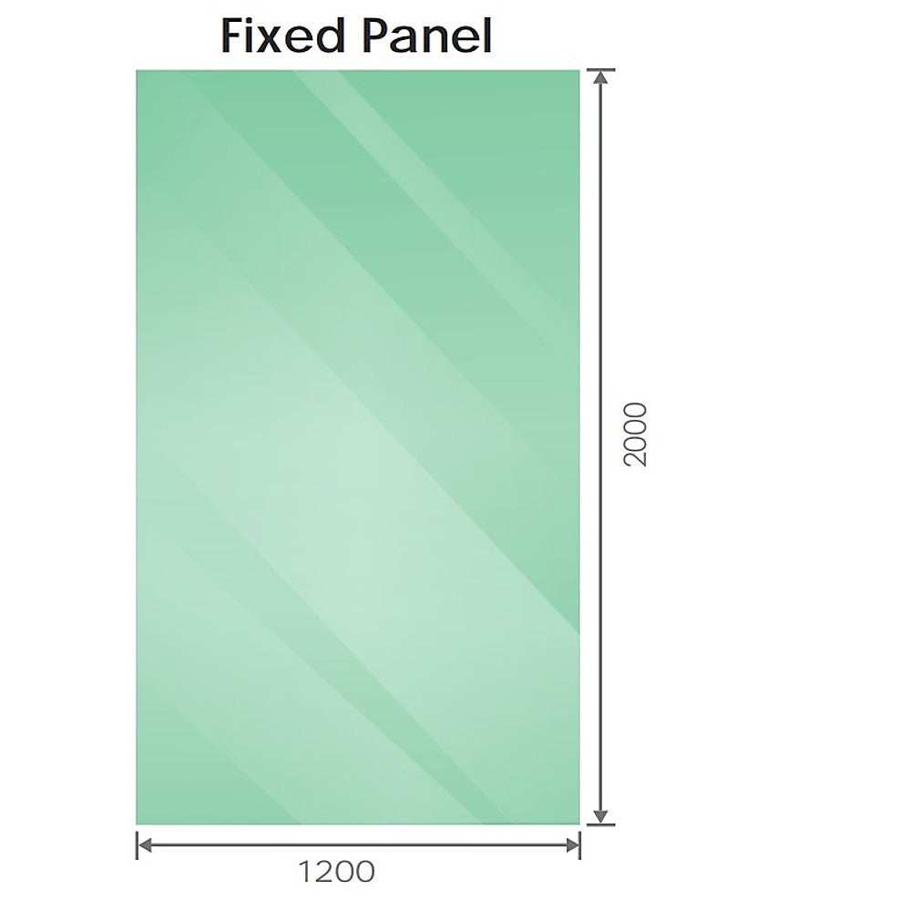 100x100cm Corner Frameless Shower Screen with White Brackets and SS Hinges, Square Double Pull Handle