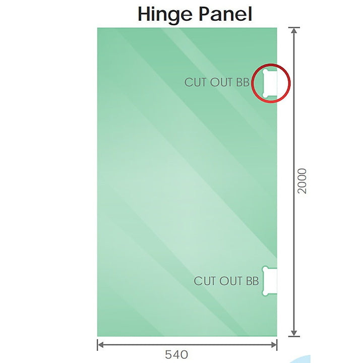 120x100cm Corner Frameless Shower Screen with Chrome Brackets and Brass Hinges, Round Knob Handle