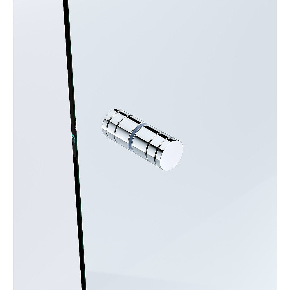 100x100cm Double Door Corner Shower Screen with Chrome Brackets and SS Hinges, Round Knob Handle