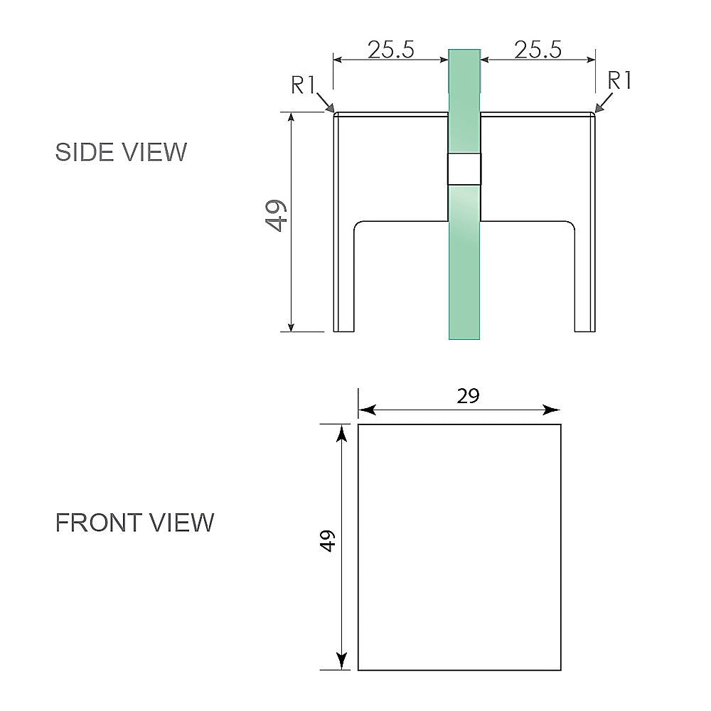 100x100cm Double Door Corner Shower Screen with Channels and SS Hinges - Black