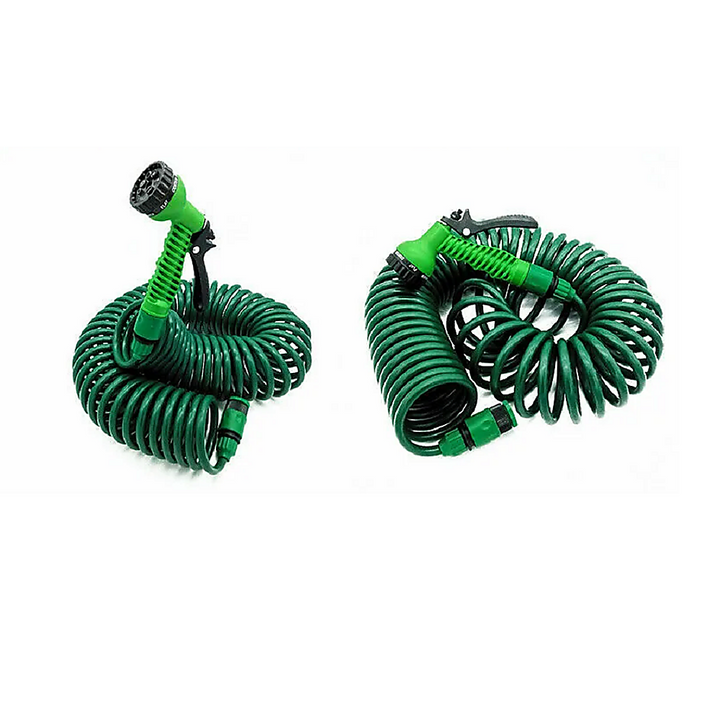 30M Garden Hose Heavy-Duty Coiled Spiral Car Washing Cleaning Water Hose Garden