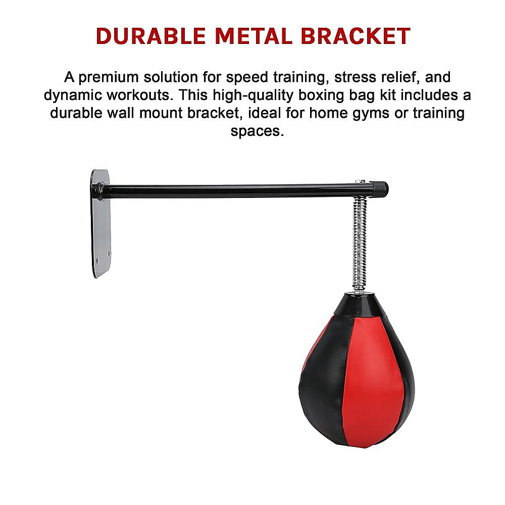 Wall Hanging Boxing Punching Bag Speed Training Stress Relief Kit with Wall Mount Bracket