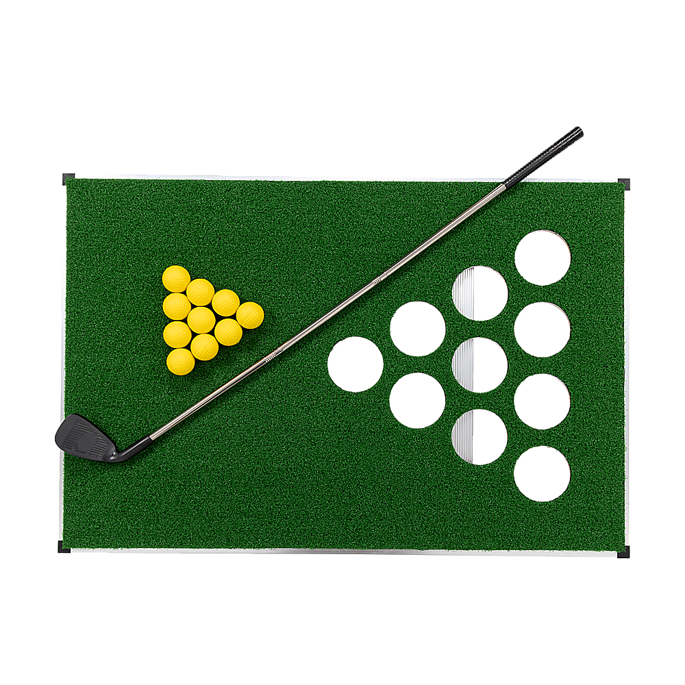 Golf Cornhole Game With Chipping Mats, Golf Balls, Putters