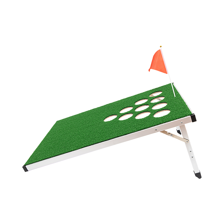 Golf Cornhole Game With Chipping Mats, Golf Balls, Putters