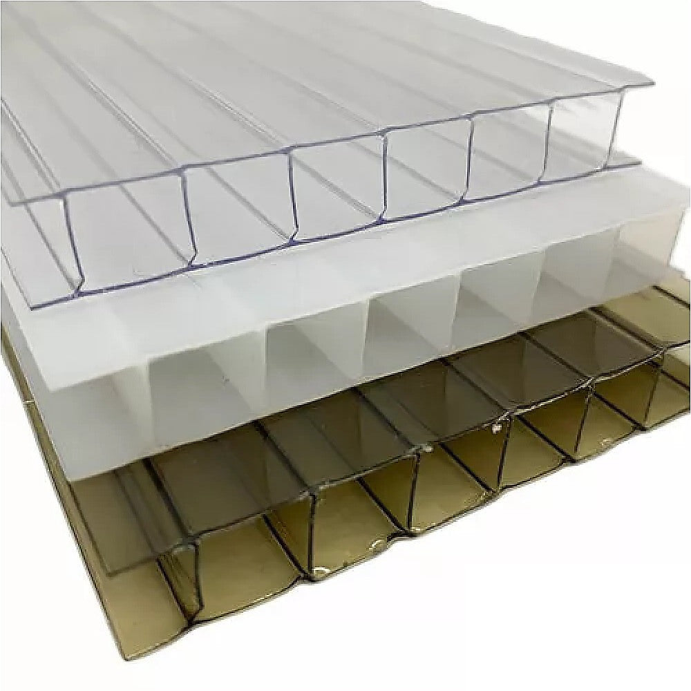 10mm Polycarbonate Roofing Sheets Tinted Bronze UV Roof 1050x2100mm Bulk 5 Pack