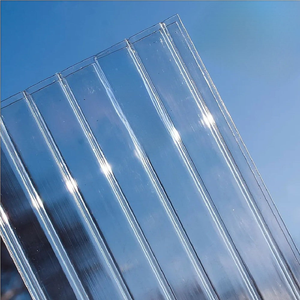 16mm Polycarbonate Roofing Sheets Clear UV Roof 1050x2100mm Bulk 5 Pack