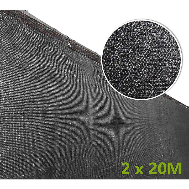 20m x 2m Fence Windscreen Privacy Screen Shade Cover Black Fabric Mesh Garden