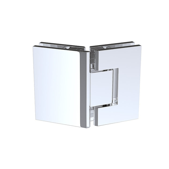 100cm Frameless Diamond Shower Screen with Chrome Brackets and SS Hinges, Round Handle