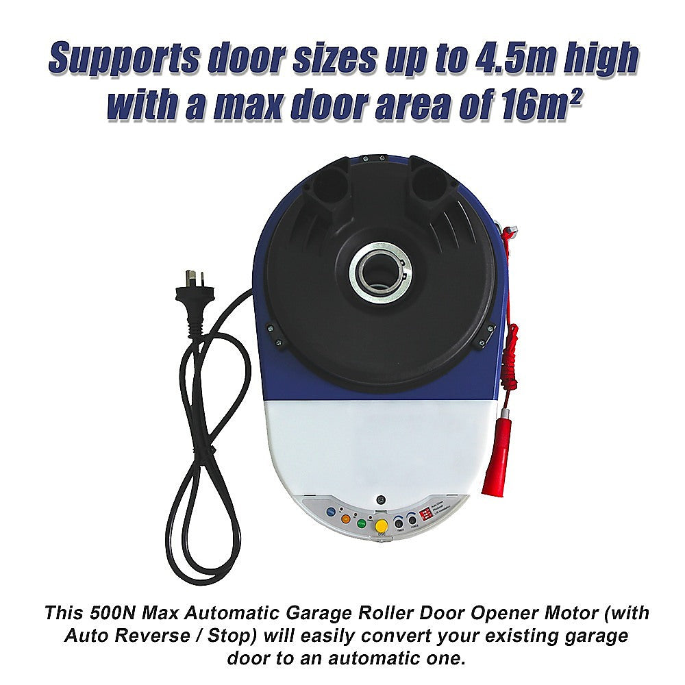 500N Max Automatic Garage Roller Door Opener Motor with Auto Reverse