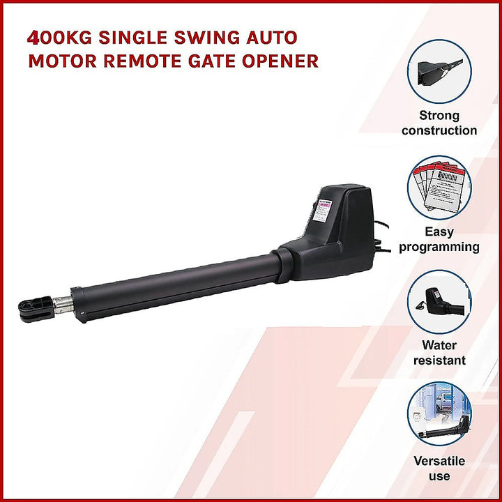 400KG Single Swing Auto Motor Remote Gate Opener With 10W Mono Backup Solar