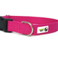 100% Pure Bamboo Fibre Dog Collar Plastic Buckle - Moondidley Pets Large Pink