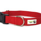 100% Pure Bamboo Fibre Dog Collar Plastic Buckle - Moondidley Pets Large Red