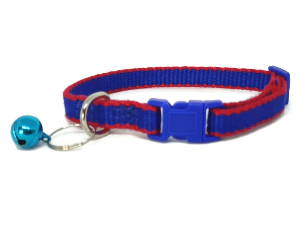 100% Pure Bamboo Fibre Cat Collar Plastic Buckle Navy - Moondidley Pets