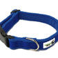 100% Pure Bamboo Fibre w/Fleece Lining Dog Collar Plastic Buckle - Moondidley Pets Large Navy