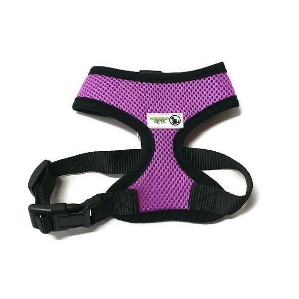 Pet Harness Soft Air Mesh Padded Adjustable - Moondidley Pets Large Purple