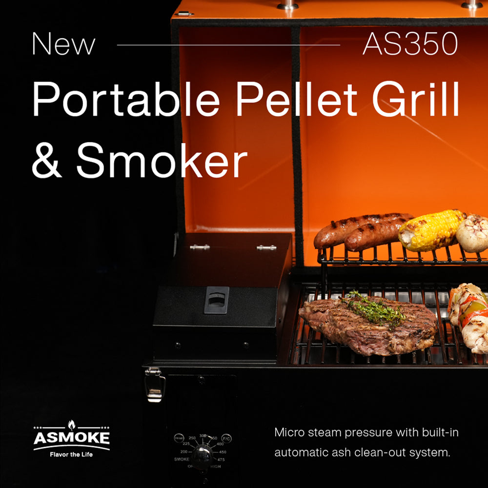 Asmoke AS350 Portable Wood Pellet Grill - Apple Red