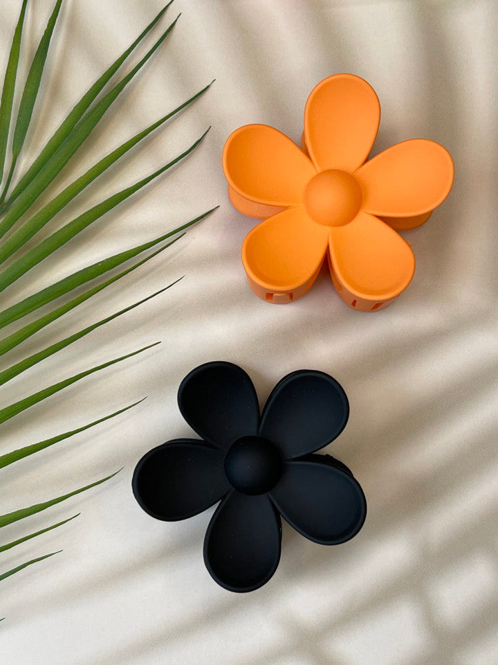 Claw Clip - Flower - Orange