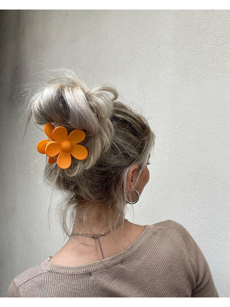 Claw Clip - Flower - Orange