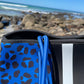 Neoprene Bag - Vegan Tote - 2 Piece Set - Stripe - Blue Leopard