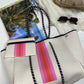 Neoprene Bag - Vegan Tote - 2 Piece Set - Stripe - White