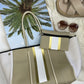 Neoprene Bag - Vegan Tote - 2 Piece Set - Stripe - Beige & Gold