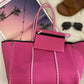 Neoprene Bag - Vegan Tote - 2 Piece Set - Bubblegum