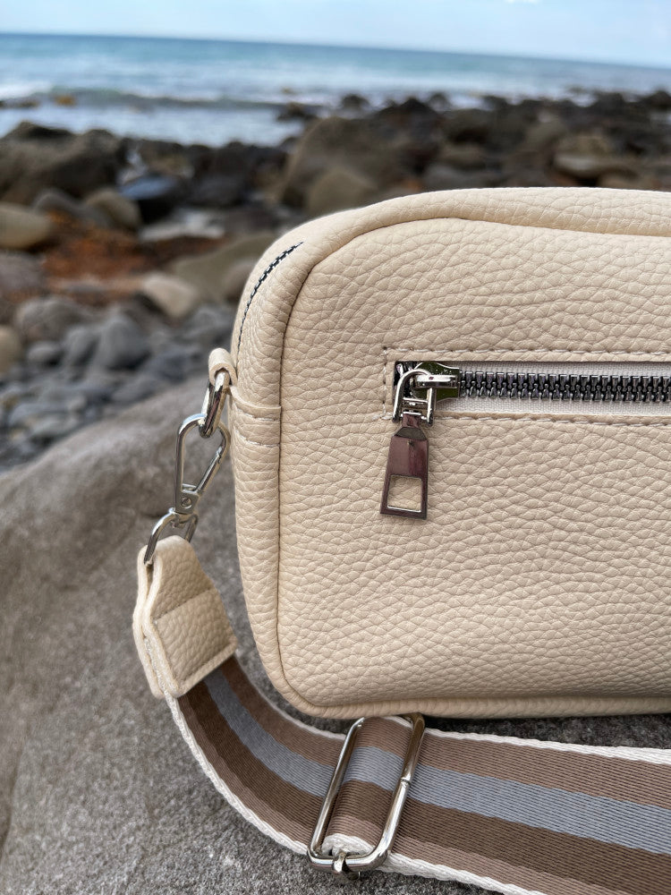 Vegan PU Leather Melbourne Crossbody - Ivory