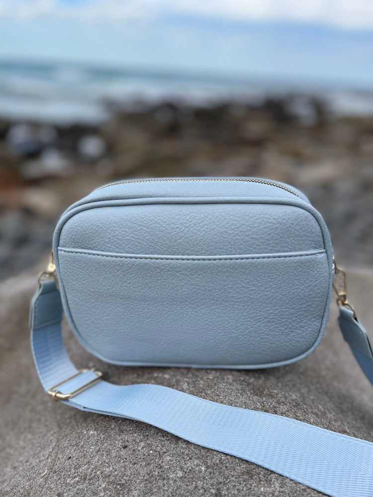 Vegan PU Leather Brunswick Crossbody - Light Blue