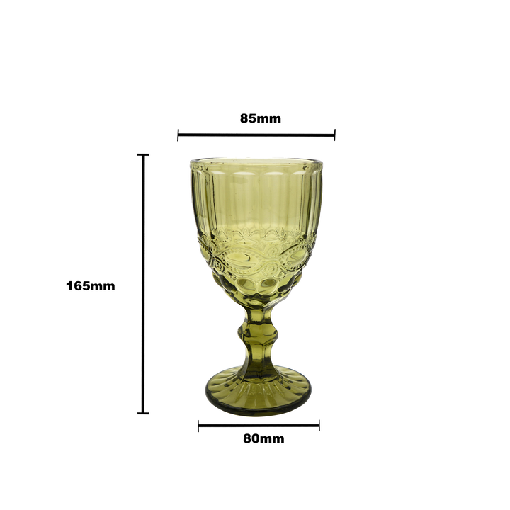 Faubourg Embossed Wine Glass - 310ml Green