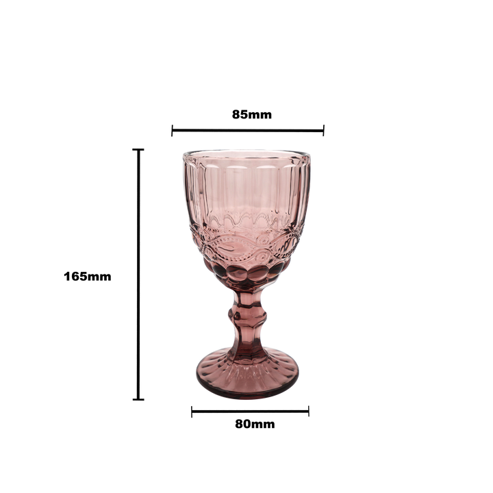 Faubourg Embossed Wine Glass - 310ml purple