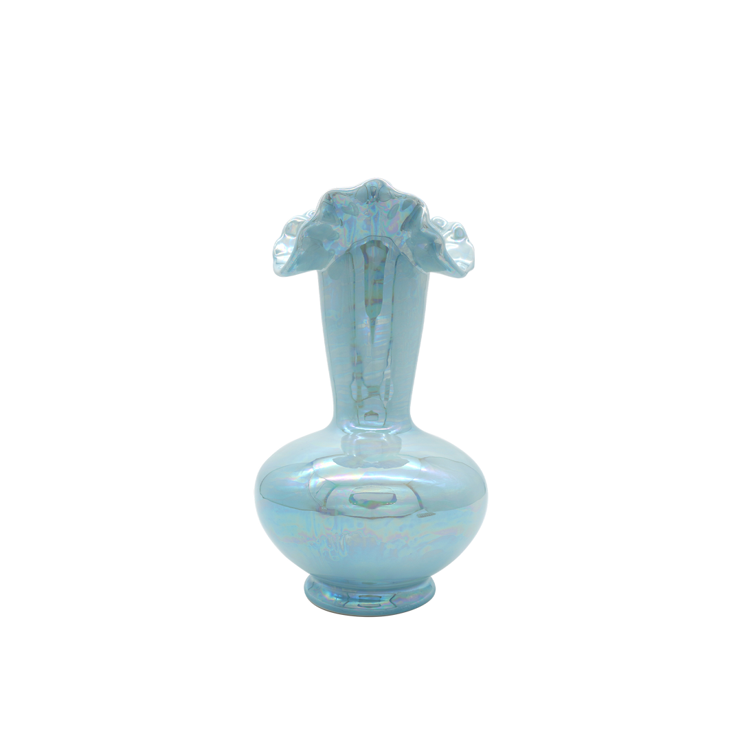 Mermaid Iridescent Ceramic Vase Blue