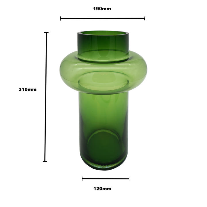 Bamboo Glass Vase - Green L