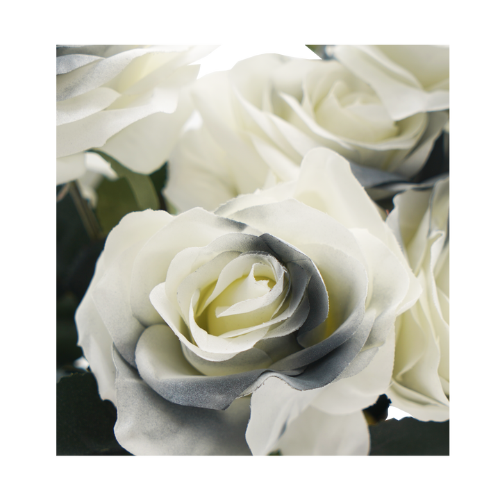 Faux Rose Bouquet Stem grey