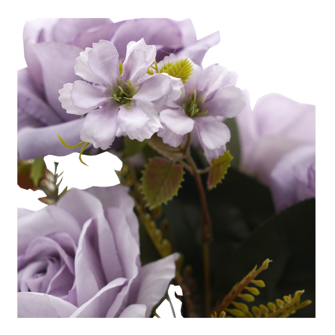 Faux Light Purple Rose/Blueberry Flower Stem