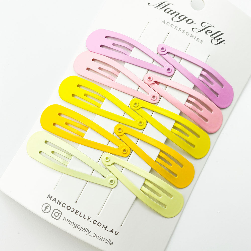 MANGO JELLY Everyday Snap Hair Clips (5cm) - Lemon - Twin Pack