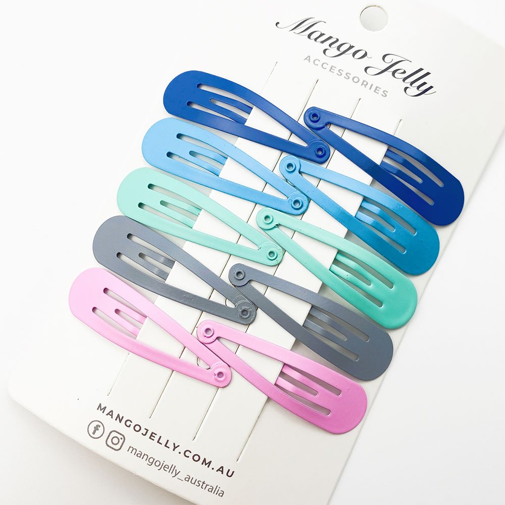 MANGO JELLY Everyday Snap Hair Clips (5cm) - Turquoise - One Pack