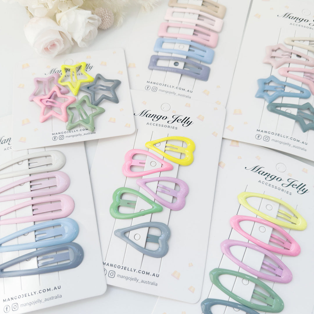 MANGO JELLY Butter Cream Hair Clips Collection - Candy Oval - One Pack