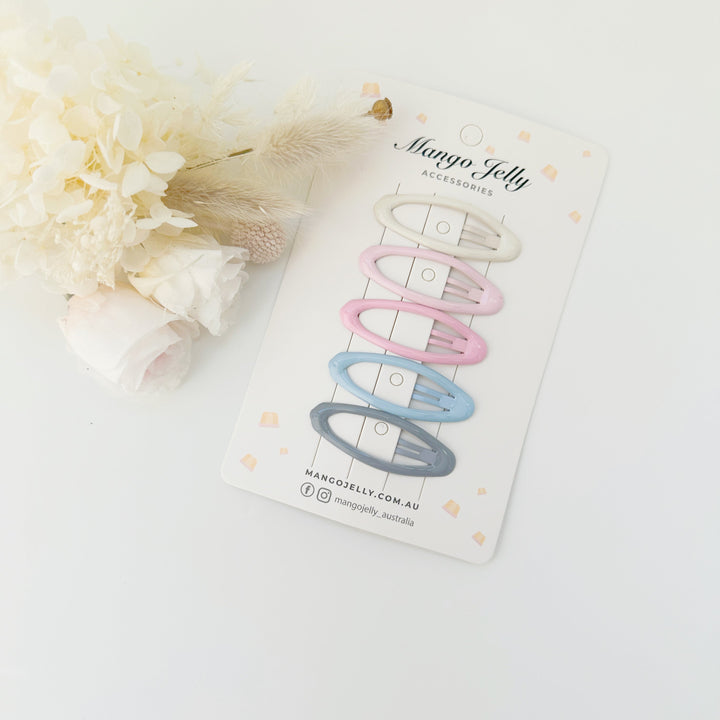 MANGO JELLY Butter Cream Hair Clips Collection - Ice cream Oval - Twin Pack