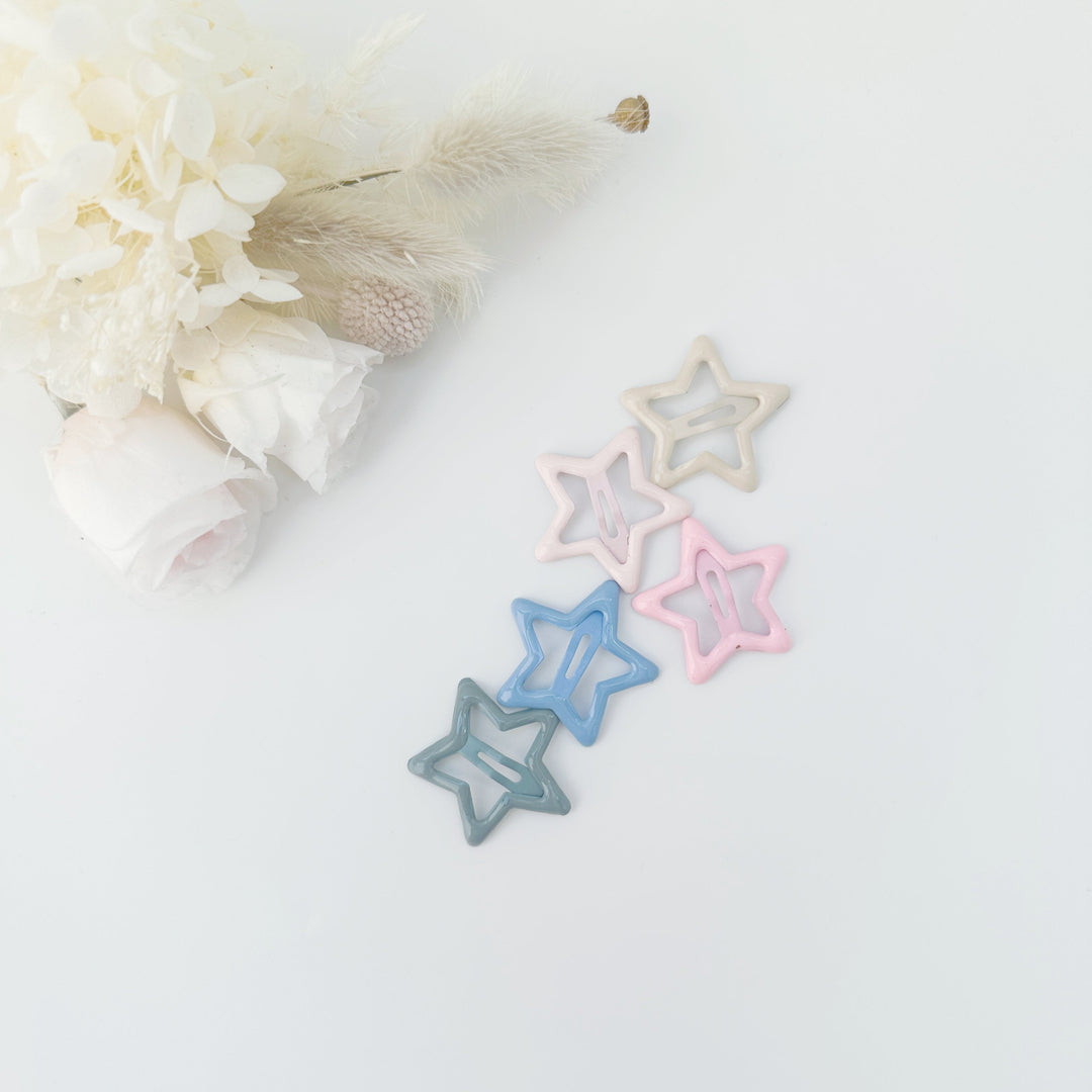 MANGO JELLY Butter Cream Hair Clips Collection - Ice cream Stars - Twin Pack