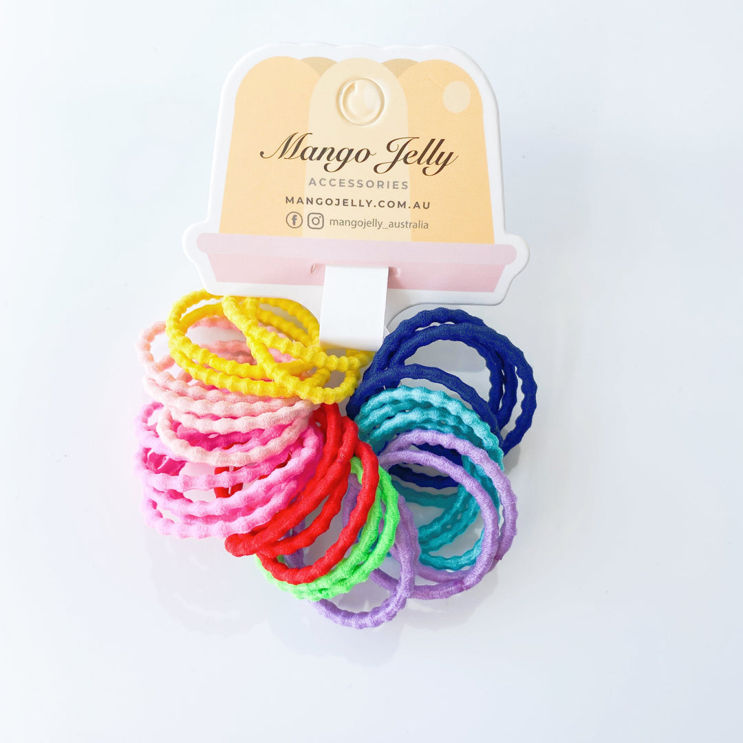 MANGO JELLY Kids Hair Ties (3cm) - Bubbly Mixed - Six Pack