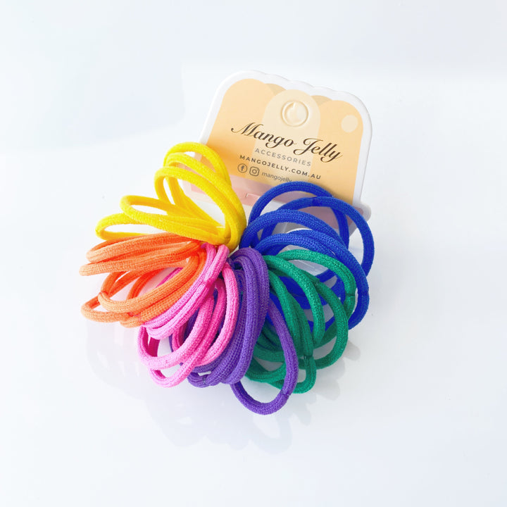 MANGO JELLY Kids Hair Ties (3cm) - Ring Retro - Six Pack