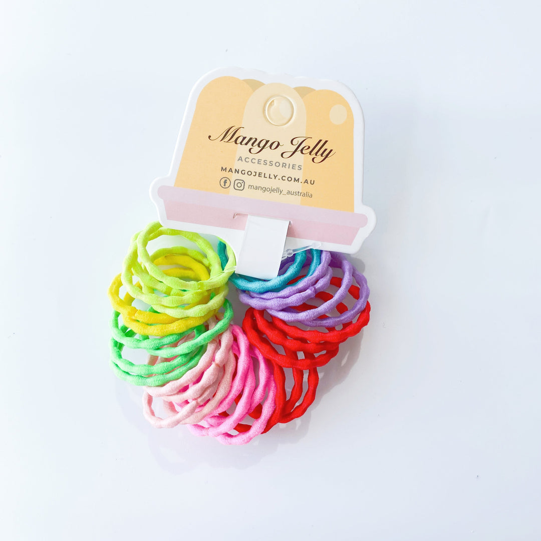 MANGO JELLY Kids Hair Ties (3cm) - Silky Pop Mixed -Twin Pack