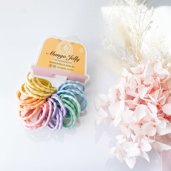 MANGO JELLY Kids Hair Ties (3cm) - Silky Pop Pastel - One Pack